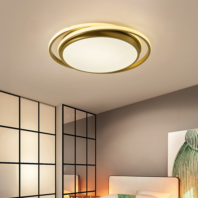 Modern Minimalist Geometric Gold Black Ceiling Light Fixtures Family  Living Room Bedroom Led Light Ceiling