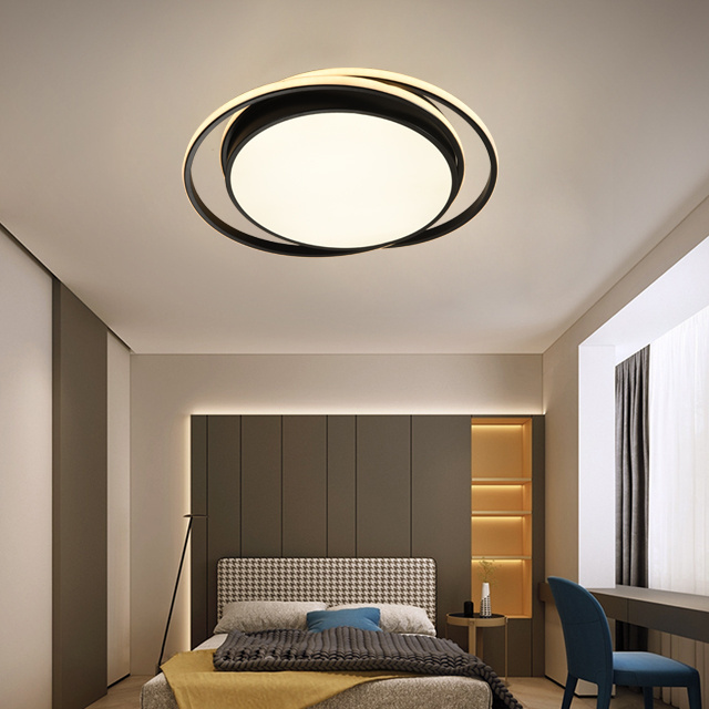 Modern Minimalist Geometric Gold Black Ceiling Light Fixtures Family  Living Room Bedroom Led Light Ceiling