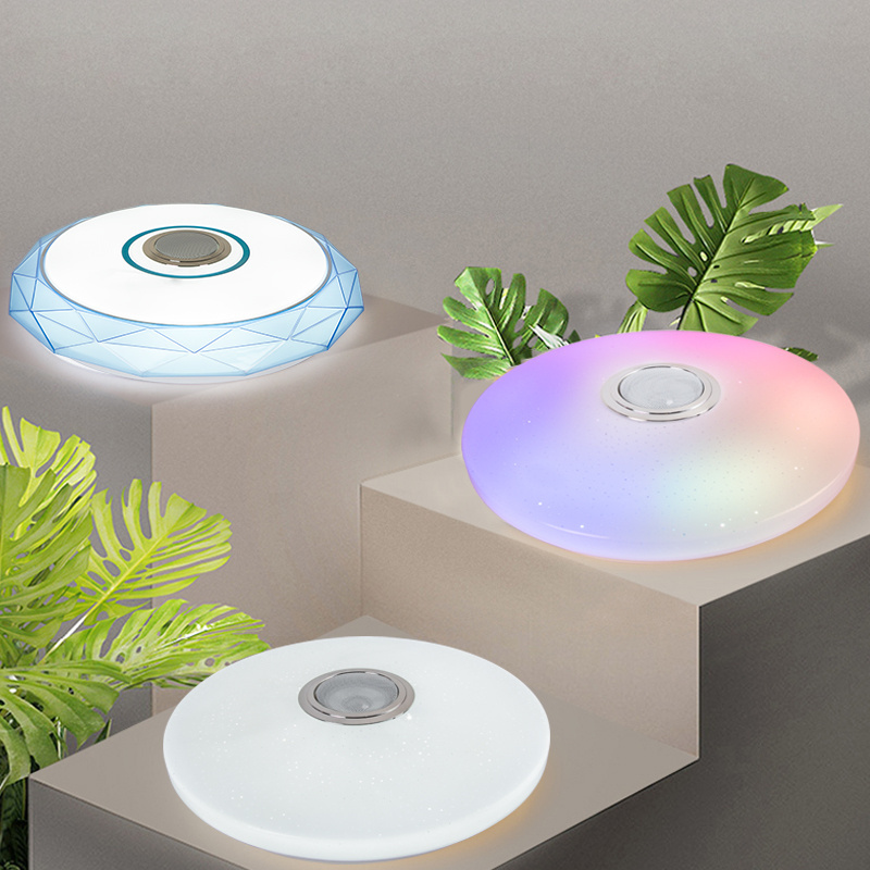 Modern Home Kitchen Colorful RGB App Wifi Control Ceiling Mounted Lights Speakers Smart Home Lights Led