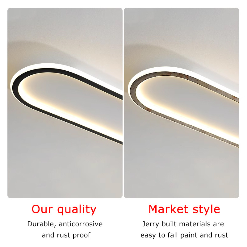 Modern Minimalist long oval checkroom living room hallway led ceiling light black and white aisle entryway LED ceiling lamp