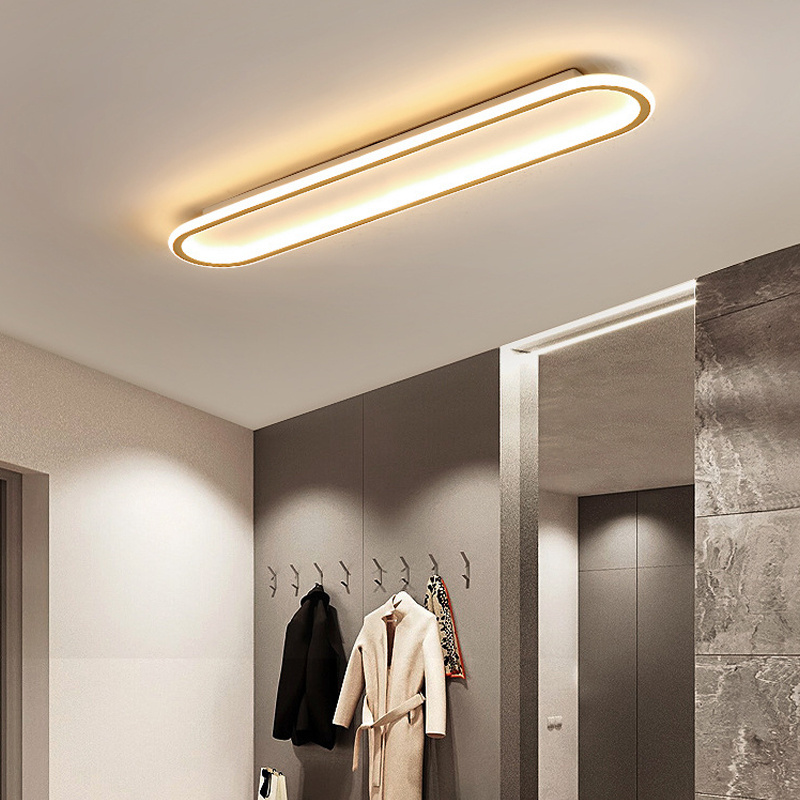 Modern Minimalist long oval checkroom living room hallway led ceiling light black and white aisle entryway LED ceiling lamp