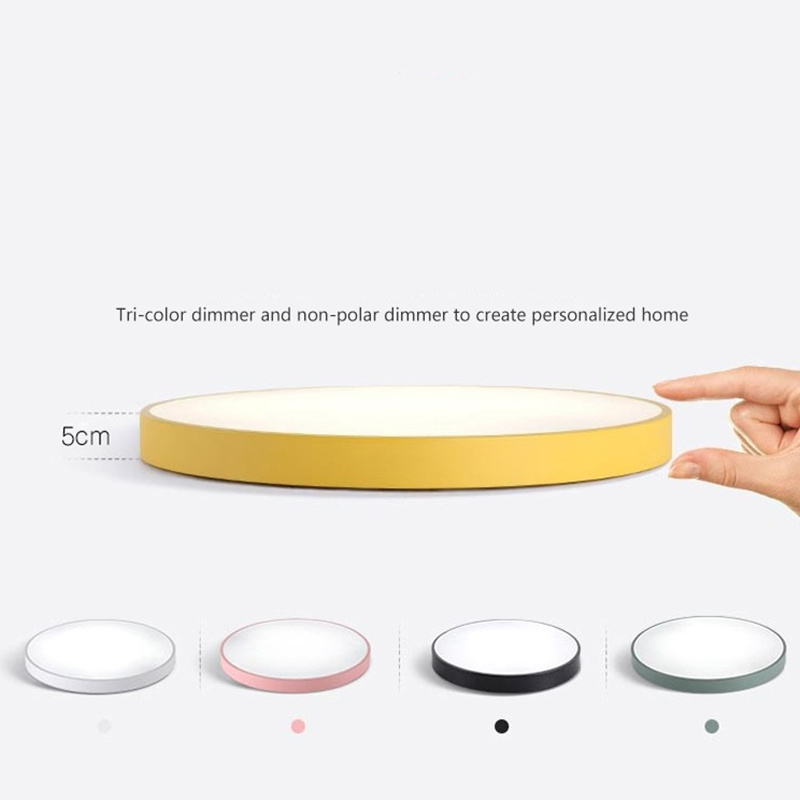 Indoor Ceiling led panel ceiling lamp 24W Three color dimming led round panel 400mm Round Macaron wooden ceiling light fixture