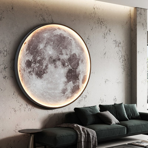 LED Moon Decoration Wall Lights Indoor Modern Nordic Art Mural Bedroom Living Room Sofa Background Interior Night Light