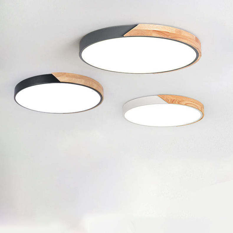 Nordic Macaron Modern minimalist Nordic living room light new solid wood home led ceiling lights whole house package combination