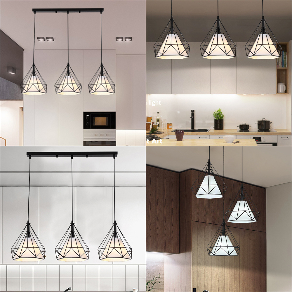 Pendant Lamp indoor Decorative Light Indoor Nordic Chandelier black triangle iron Chandelier Lights