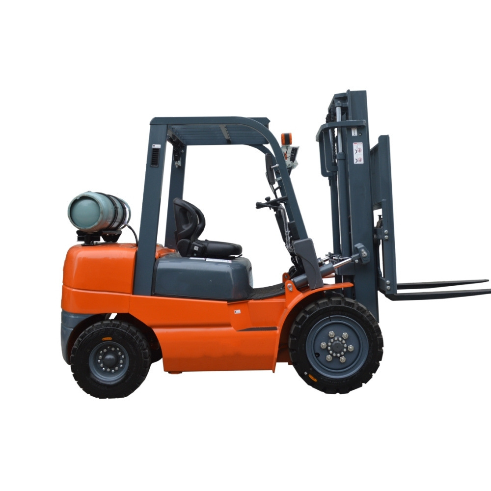 LPG gas 3 ton gasoline hydraulic forklift with bale clamp and pneumatic tire