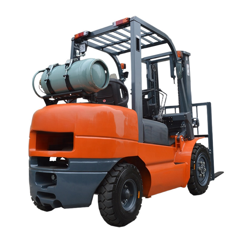 LPG gas 3 ton gasoline hydraulic forklift with bale clamp and pneumatic tire