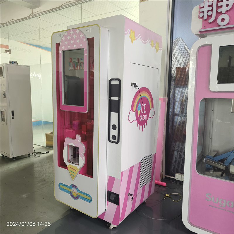 Coin operated set up automatic self service milkshake 3 flavors diy ice cream vending machine with custom design