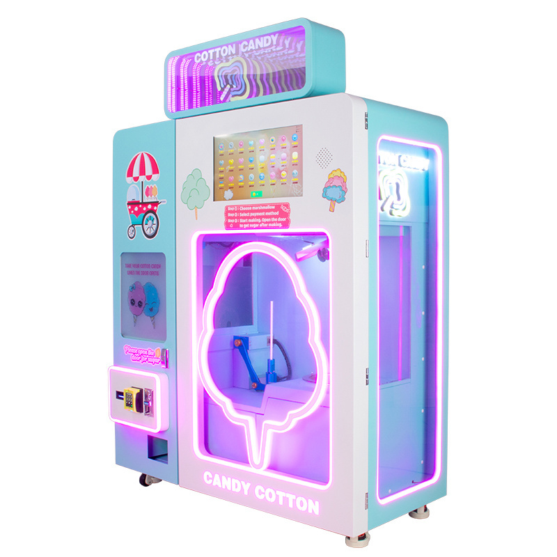 Hot 2023 Latest Full Automatic Cotton Candy Machine Candy Vending Machine Provided Metal Case CE Certificate Restaurant Robot