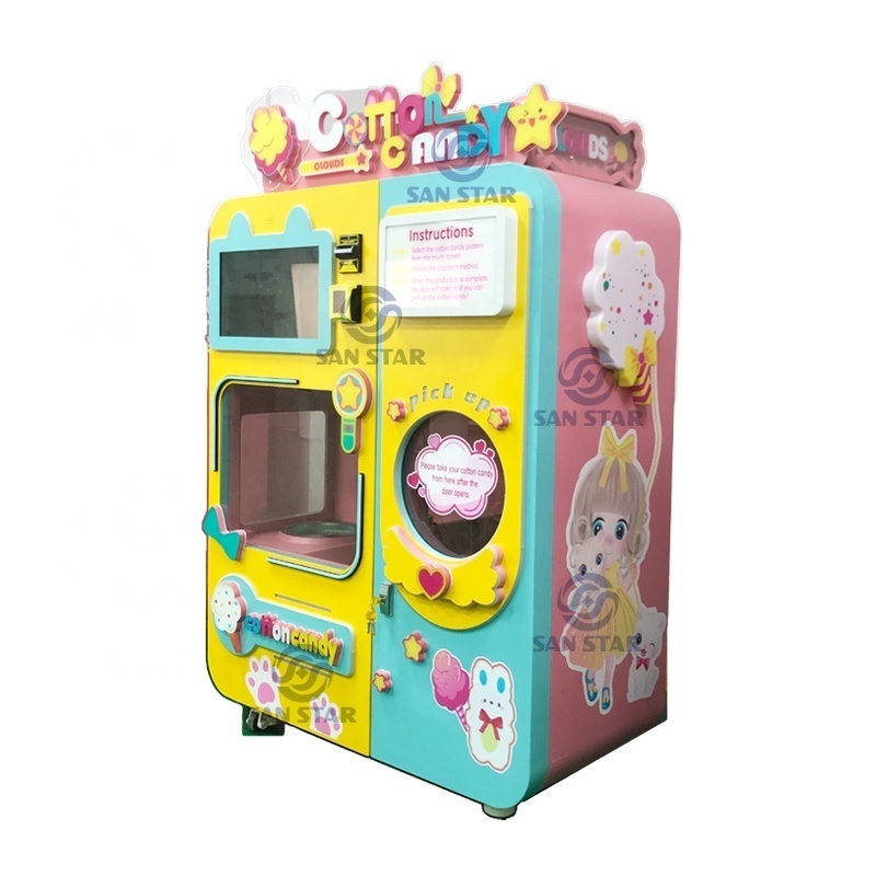 Automatic Cotton Candy Vending Machine Vending Machine For Foods And Drinks Cotton Candy Machine