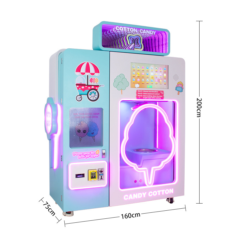 Magic flower commercial automated stick full automatic sweet Cotton Candy vending Machine For business