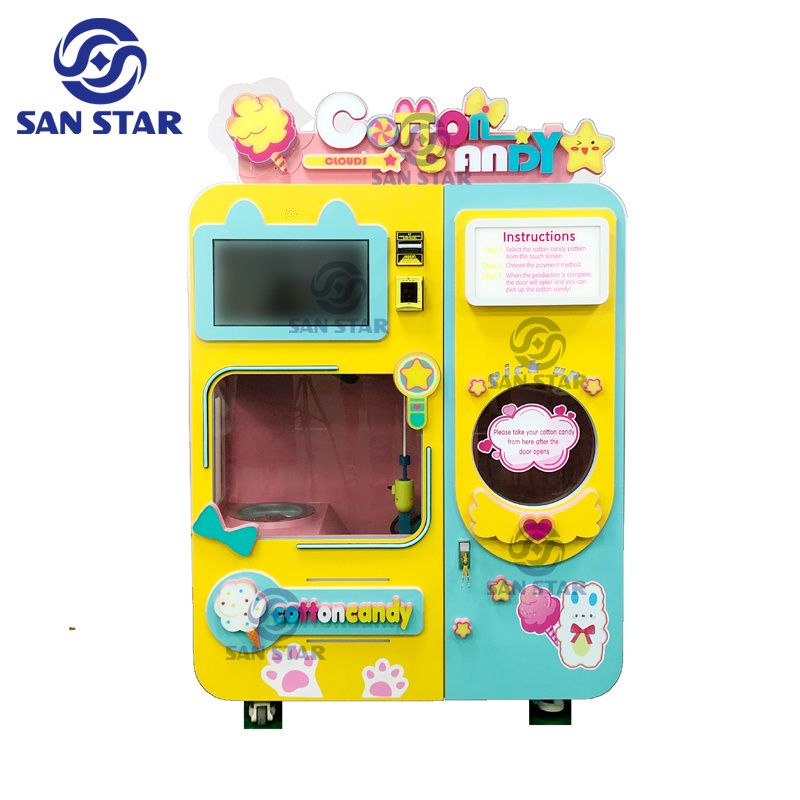 Automatic Cotton Candy Vending Machine Vending Machine For Foods And Drinks Cotton Candy Machine