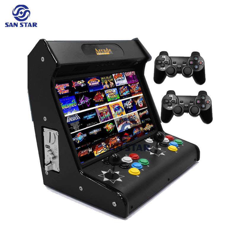 2 Player Bartop Arcade Machine with Coin System 128G SD Card Support Watch TV Retrocade Bartop Bartop Arcade Multi-game Machine