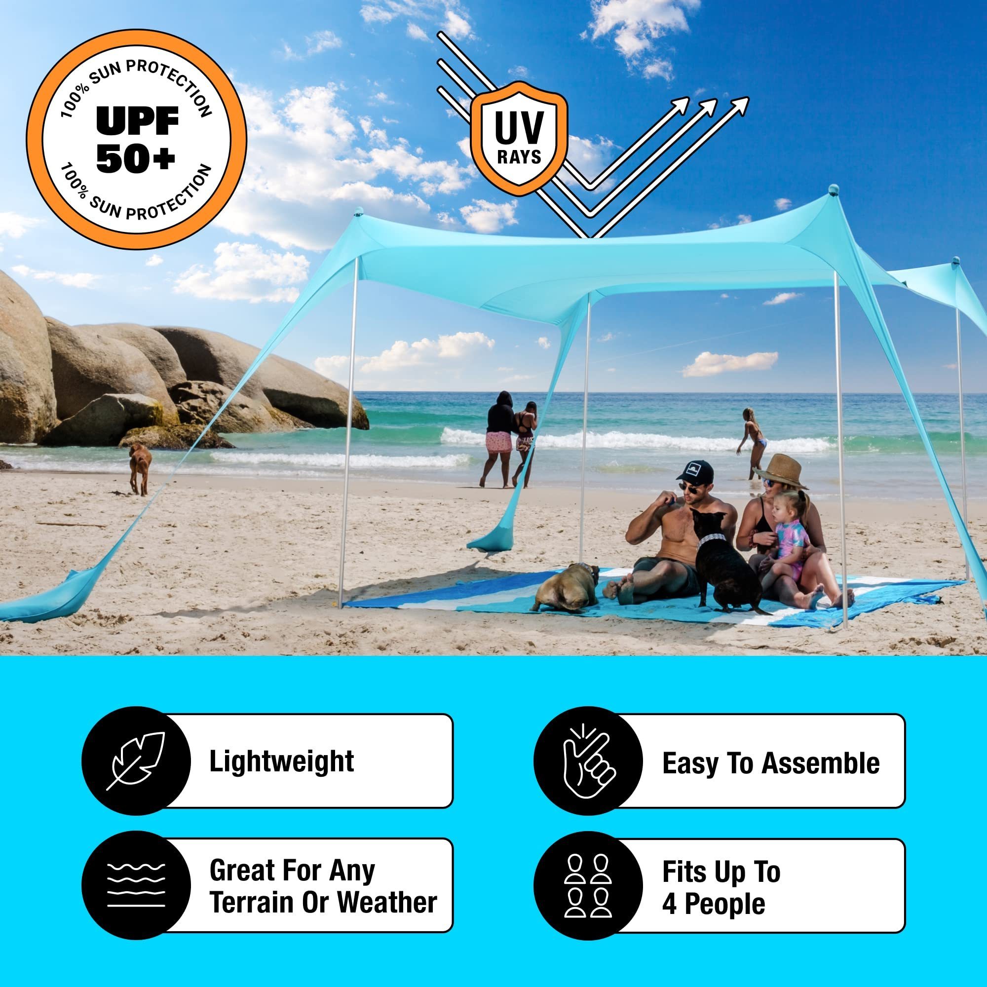 Summer Easy Portable Air Base Camping Tenda Da Spiaggia Canopy Beach Camp Outdoor Lycra Tent Sunshade Shelter Pop Up Beach Tent