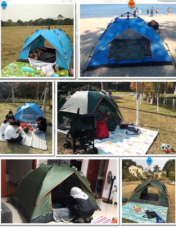 Factory  oem Outside outdoor Waterproof camping 4-6 person automatic Pop up Instant Camping Tent