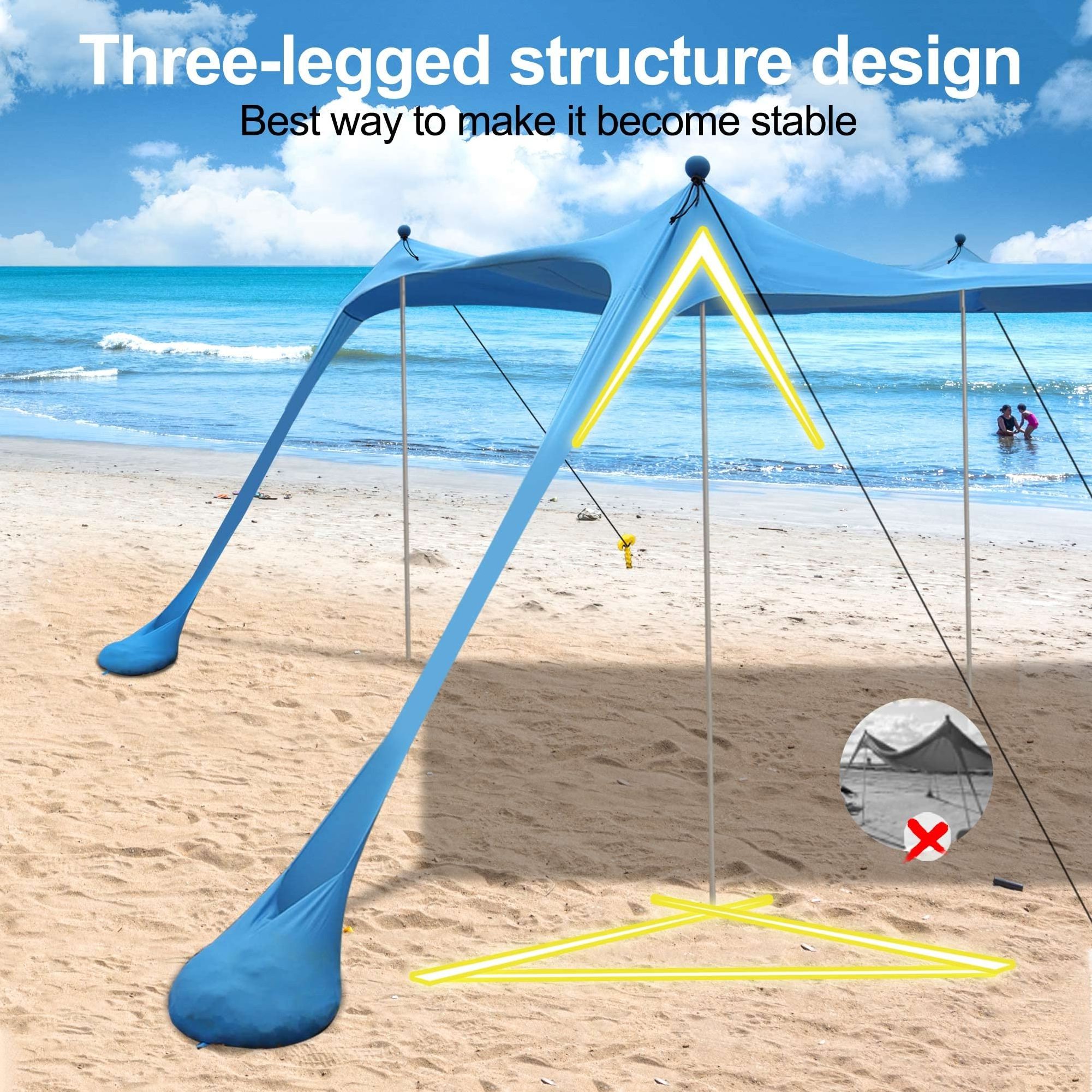 Upf 50+ Uv Protection Portable Air Base Camping Tenda Da Spiaggia Canopy Lycra Tent Shelter Pop Up Beach Tent Sun Shade Shelter