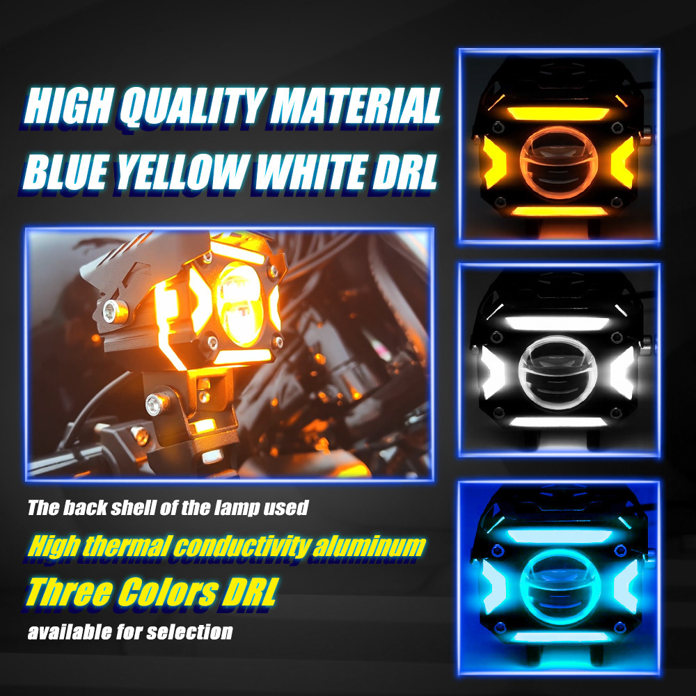 MOTOLED New Arrival Motorcycle Spotlights External Mini Driving Light Led 2 3 4 5 6 Lens with Switch Bracket