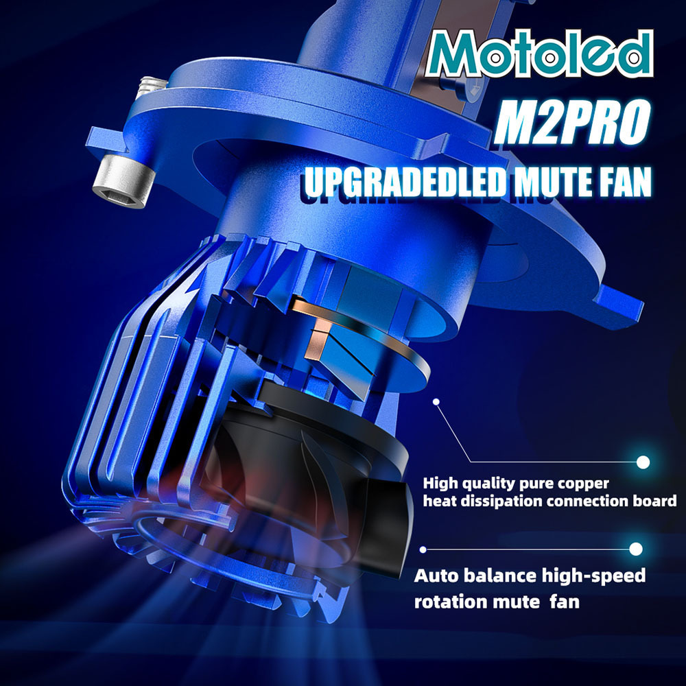 MOTOLED M2Pro Led projector headlights Bulb H4/H7 Custom Headlights Halo Headlights Rechargeable Work Light