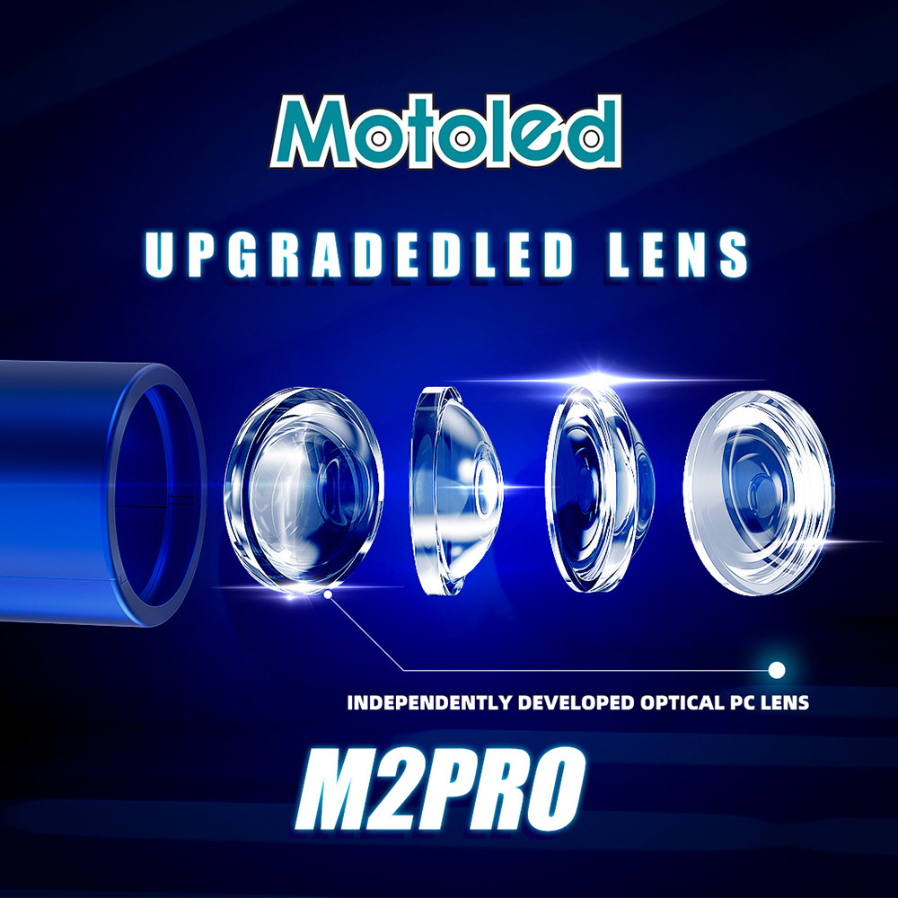 MOTOLED M2Pro Led projector headlights Bulb H4/H7 Custom Headlights Halo Headlights Rechargeable Work Light