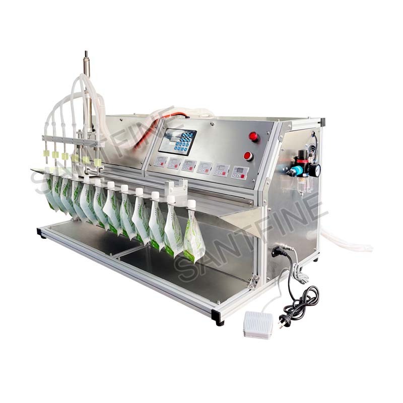 6 Head Nozzles Spout Pouch Juice Liquid Self-supporting Bag Filling Capping Machines for Soybean Milk