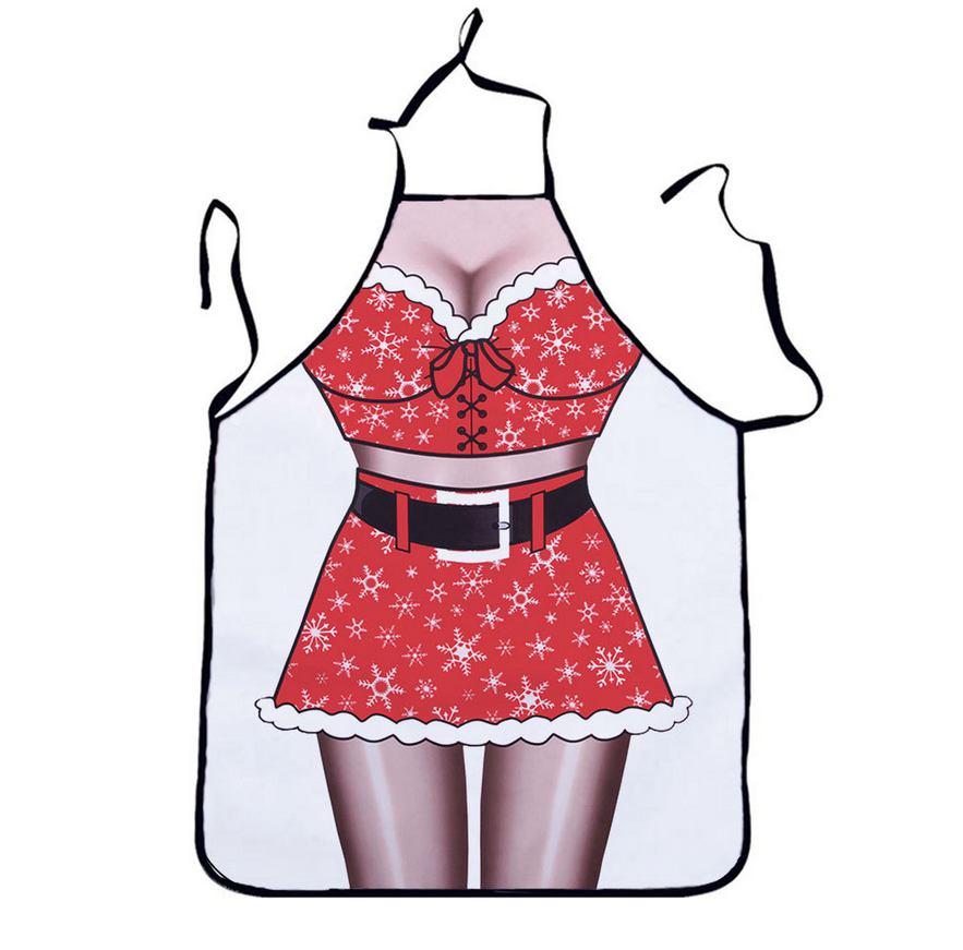 Sexy Christmas Party Kitchen Apron Girl Women Funny Aprons Dinner Party Cooking Costumes Adult Cozinha Tablier Cuisine Pinafore