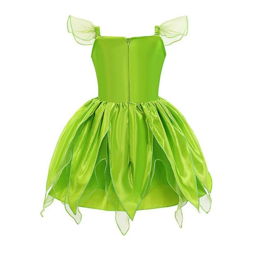 Hot Sale Kids Green Fairy Dress Tinkerbell Princess Halloween Costumes For Girls