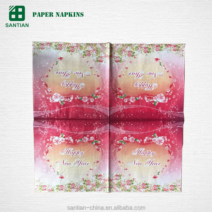 New Year Decoration With Printed Paper Napkins In Good Quality