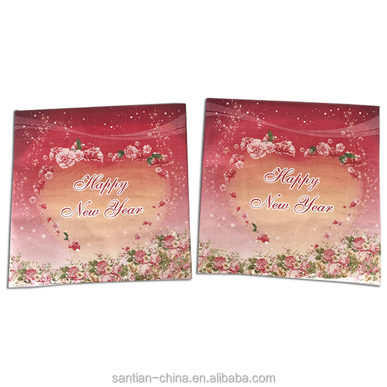 New Year Decoration With Printed Paper Napkins In Good Quality