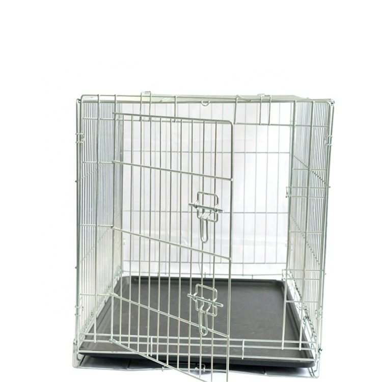 Collapsible Folding Heavy Duty Galvanized Dog Travel Kennel Crate With Tray