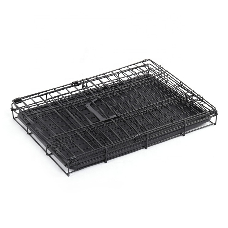 90*58*65cm Manufacturer Supply Black Metal Mesh Pet Dog Cage, Durable Foldable Dog Crate