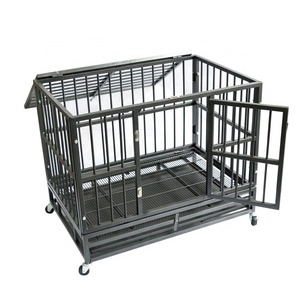 Heavy Duty Metal Dog Crate With Cover And Wheels For Large Dog