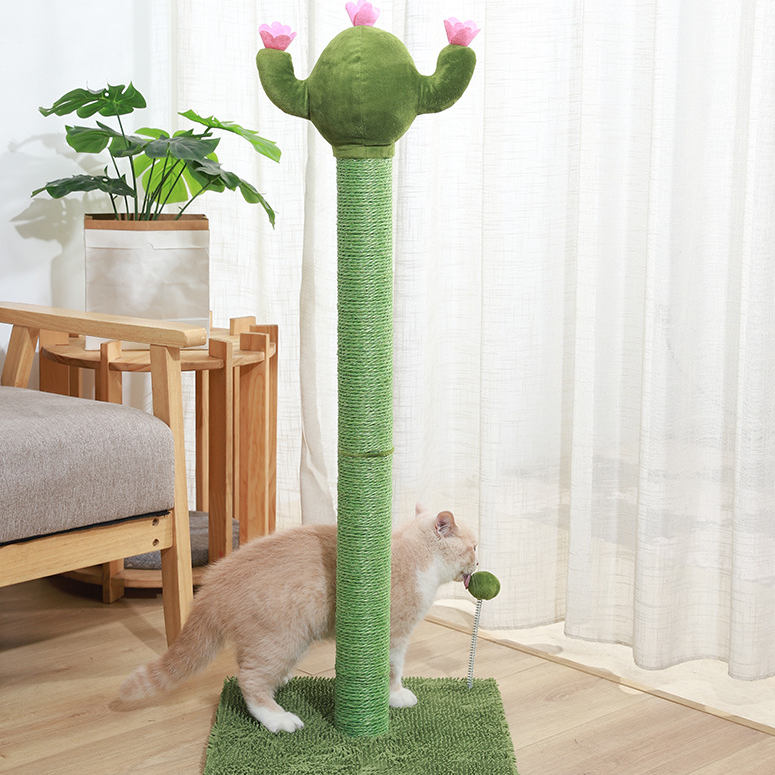 Modern Luxury Pet toys Large Cactus Cat Climbing Frame Green Post style Tree for Cats Featuring Cactus Design