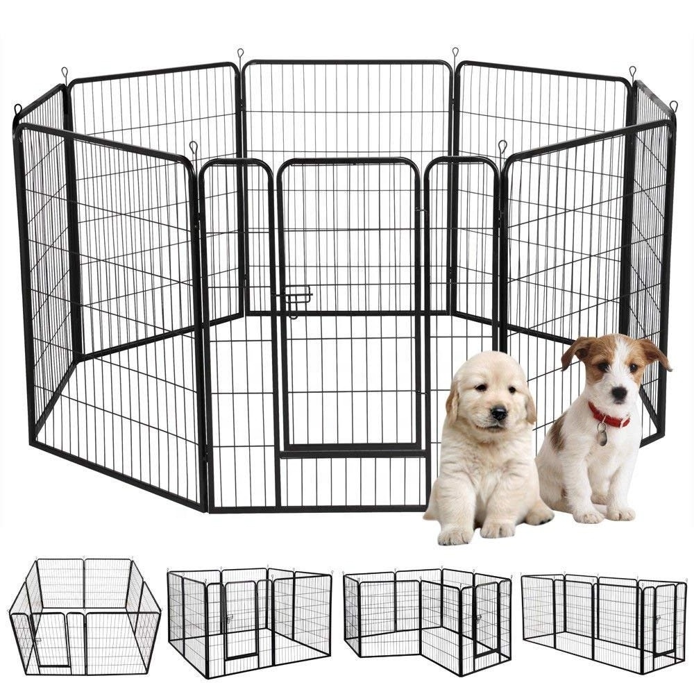 Custom Folding Outdoor Large Metal Pet Dog Playpen Puppy Exercise enclosure Fence With 8 Panels