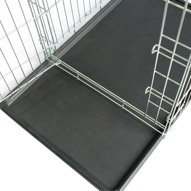 Collapsible Folding Heavy Duty Galvanized Dog Travel Kennel Crate With Tray