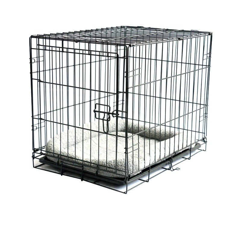 90*58*65cm Manufacturer Supply Black Metal Mesh Pet Dog Cage, Durable Foldable Dog Crate