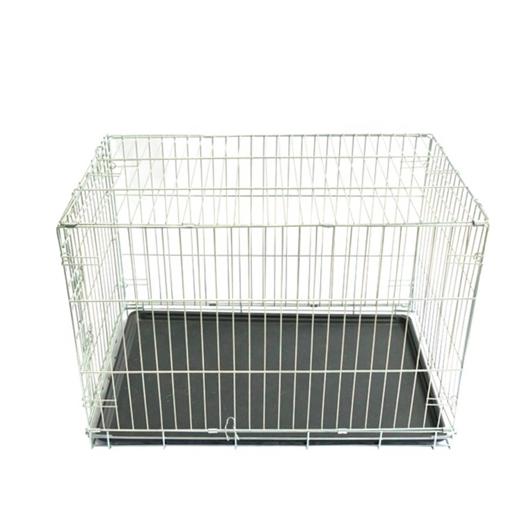 Collapsible Folding Heavy Duty Galvanized Dog Travel Kennel Crate With Tray