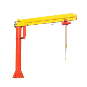 Swing Arm Jib Crane Column Mounted Floor Pedestal Slewing Pillar Cantilever Crane With Electric Hoist