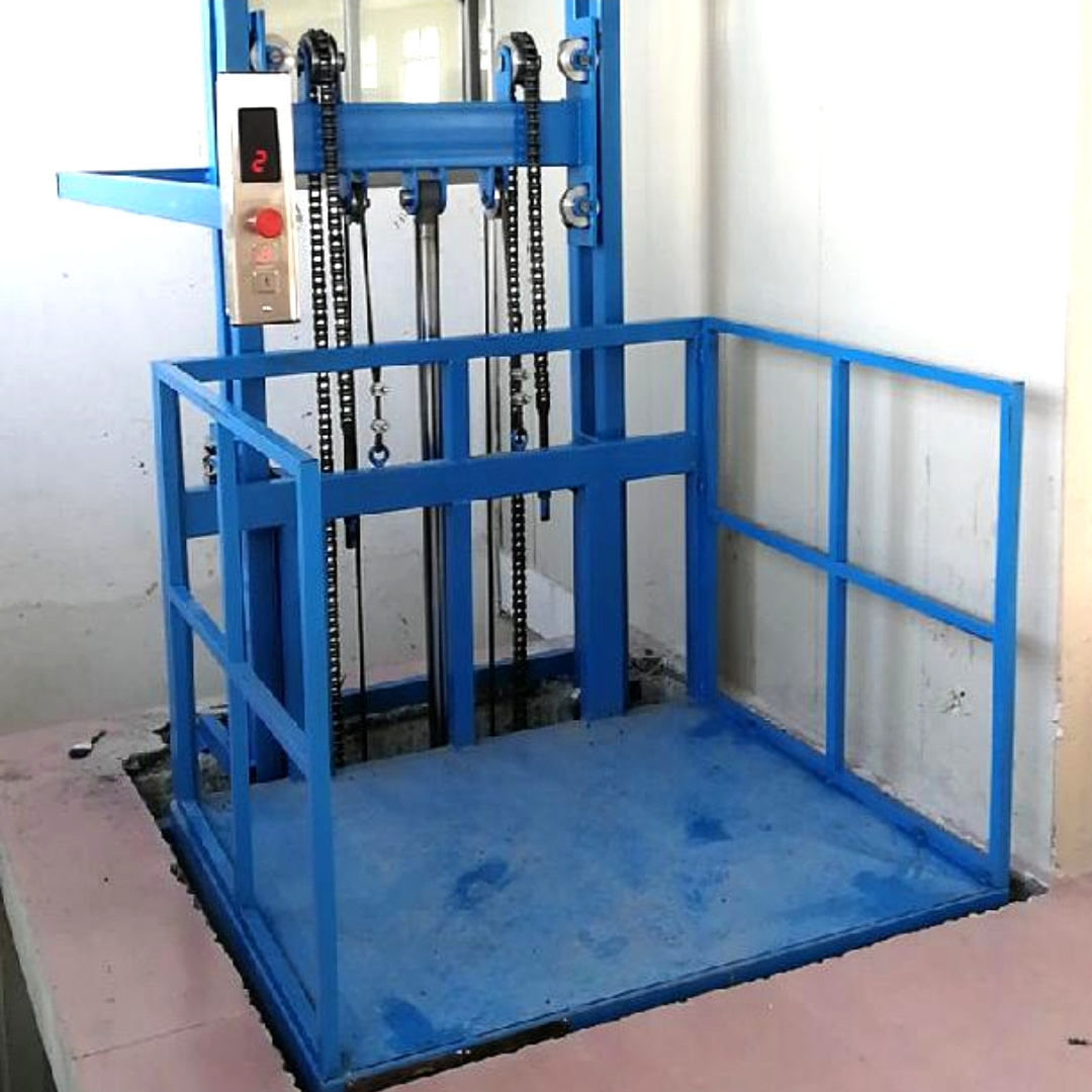 Easy Assembled Warehouse Factory Stable Loading Cargo Lift Hydraulic Steel Frame Goods Lift  500kg to 5000kg