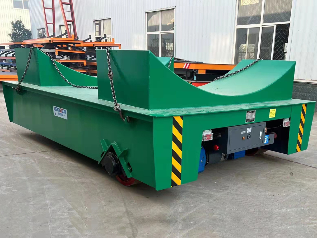 Motorized 10 Ton Transfer Trolley Cart Workshop Material Transporting Flat Trolley Die Transport Wagon