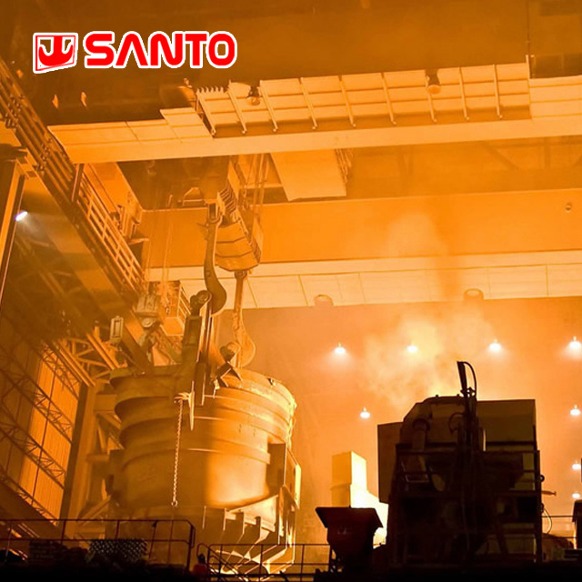 Double Girder Overhead Casting Crane Steel Mill Iron Melting Ladle Lifting Overhead Bridge Crane 60 Ton 74 Ton 100 Ton