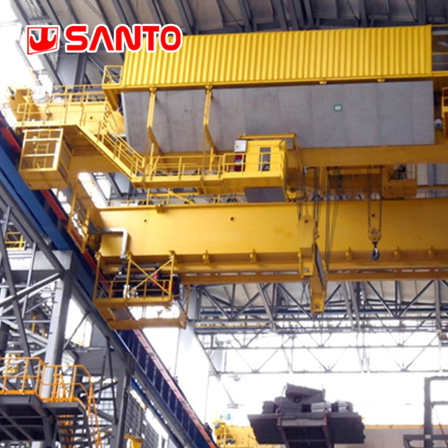 Double Girder Overhead Casting Crane Steel Mill Iron Melting Ladle Lifting Overhead Bridge Crane 60 Ton 74 Ton 100 Ton