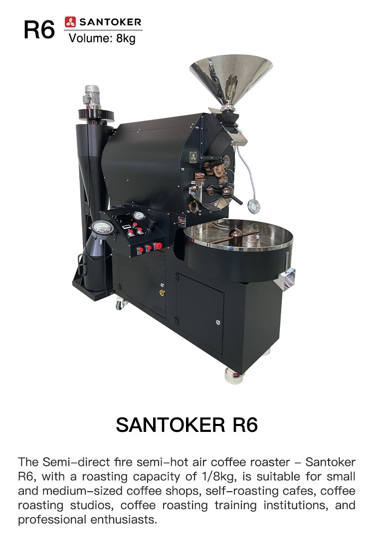 SANTOKER R6 1-8kg Coffee Roasting Machine Coffee Bean Roaster Machine Commercial 1-8kg Coffee Roaster