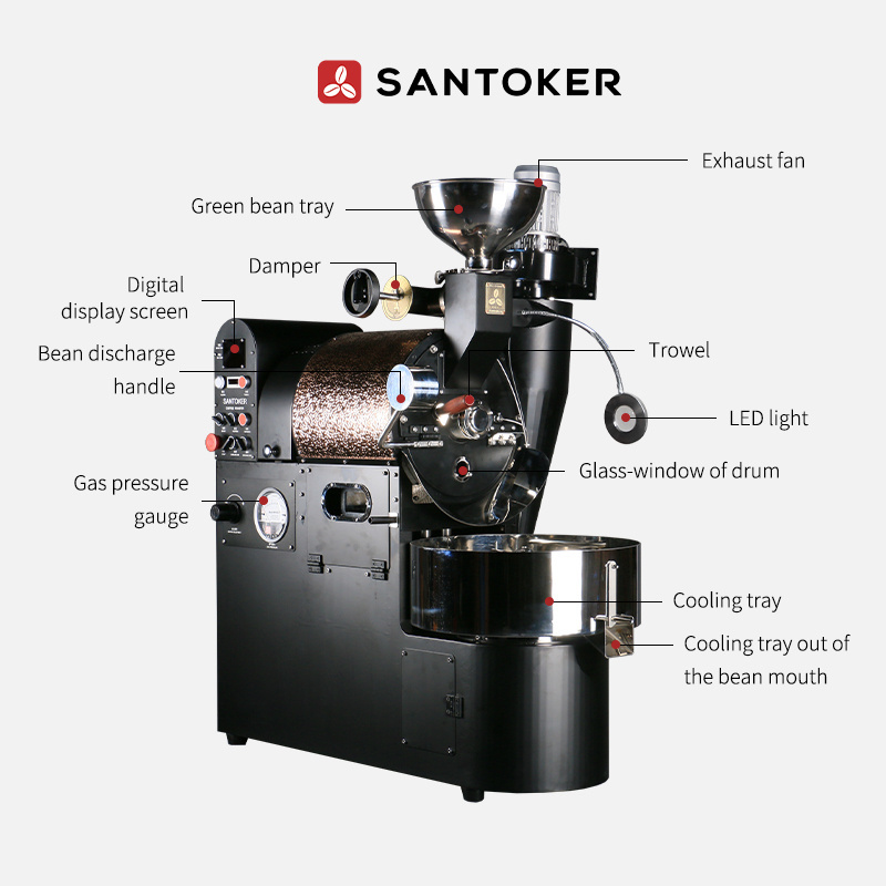 Santoker R1.5pro 1kg 2kg  Bluetooth app 	 home coffee roasters coffee roaster coffee bean roasting machine