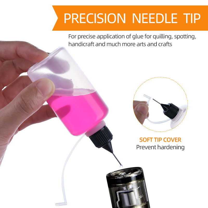 Plastic Painting Glue Dropper Needle Bottle 10ml Needle Tip Applicator Bottle Empty Needle Tip Squeeze Bottle For DIY Craft