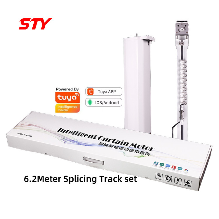 6.2 Tuya Wifi Zigbee Smart Curtain Motor Opener Aluminum Motorized Curtain System Automatic Electric Curtain Track