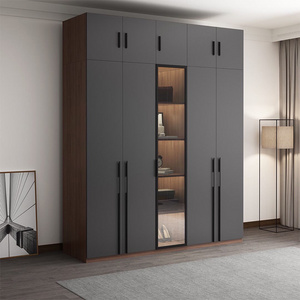 Wardrobe with led home furniture modern pvc wall cabinet with led wooden simple designs bedroom wardrobe closet