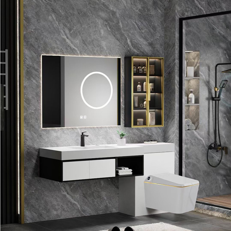 Santopova water resistant lavatory  washroom pvc hangzhou vanity mirror modern foshan bathroom cabinet