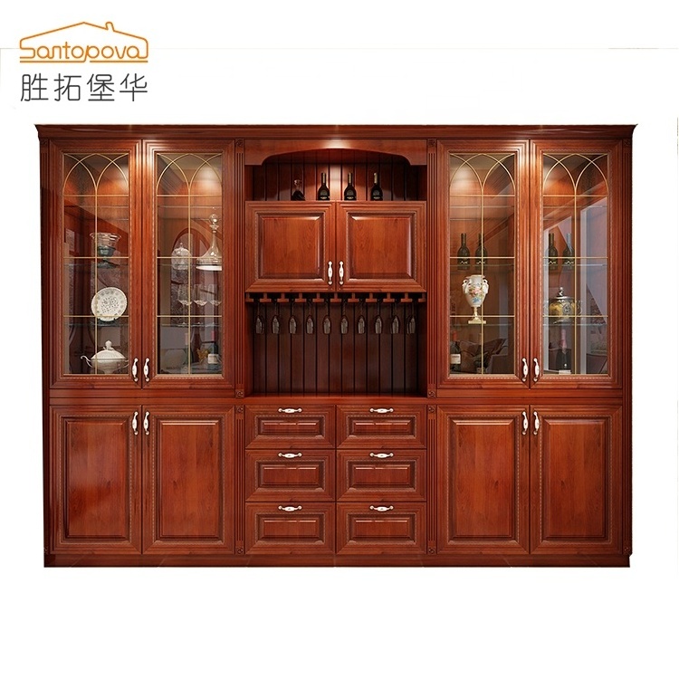 Luxury Home Furniture wine Cabinet  Luxury antique modern living room dining room furniture solid wood wine china cabinet