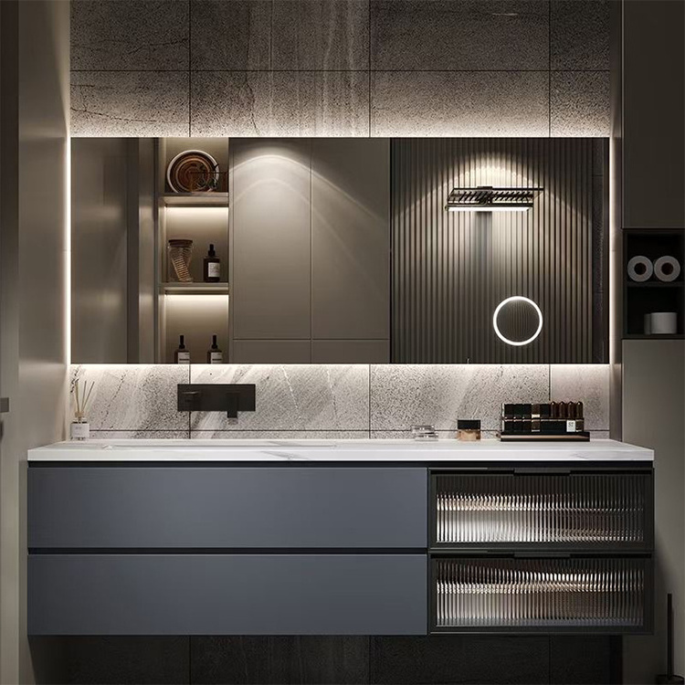 Storage for led luxury new modern under the washbasin for the bathroom unit wood vanity sink black bathroom cabinet