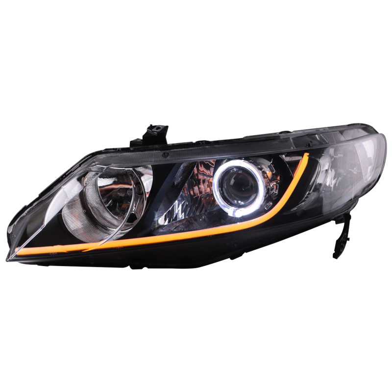 Sanvi aftermarket retrofit headlight assembly for 2006-2009 honda 8th civic with 2.5 inch led projector lens headlight